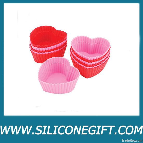 silicone muffin cup, mousse mold, heart shape cake mold