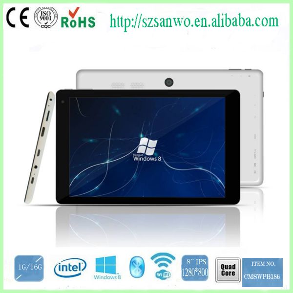 8 inch Z3735E Quad Core windows 8 1GB/16GB IPS screen windows tablet pc