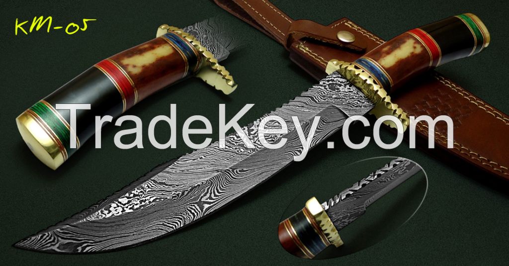 Custom Handmade Damascus Hunting Knife