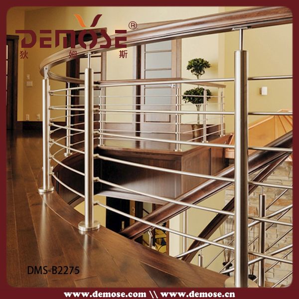 interior steel wire balustrade wooden handrail railings(DMS-B2275)