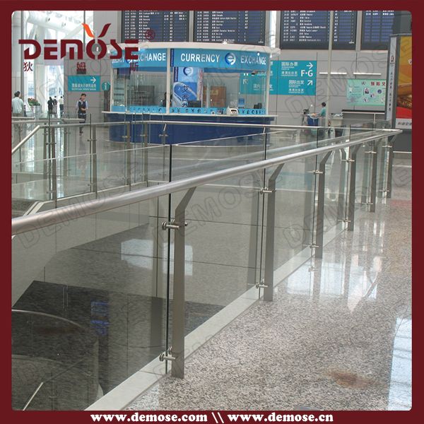 photos of steel glass guardrail for shopping mall(DMS-B21491)