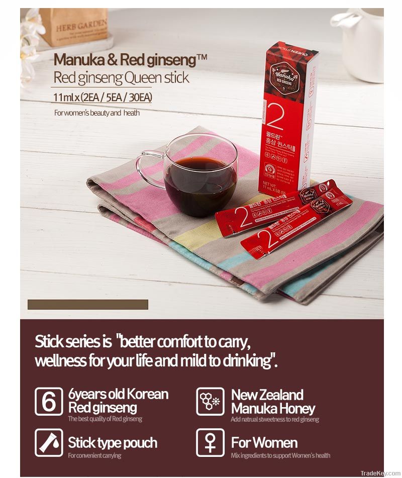 Manuka Honey blended with Korean Red Ginseng - Queen stick