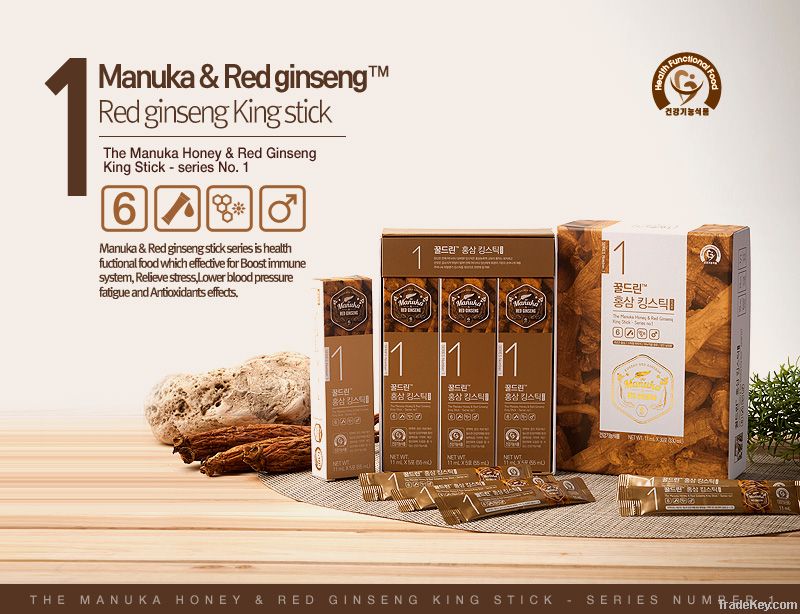 Manuka Honey blended with Korean Red Ginseng - King stick  (30Sticks)