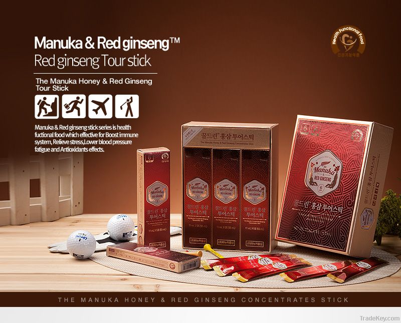 Manuka Honey blended with Korean Red Ginseng- Tour stick  (30Sticks)