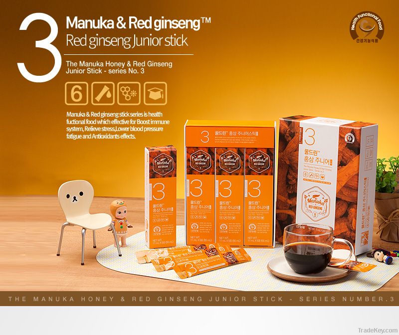 Manuka Honey blended with Korean Red Ginseng - Junior Stick (30Sticks)