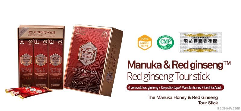 Manuka Honey blended with Korean Red Ginseng- Tour stick  (5Sticks)