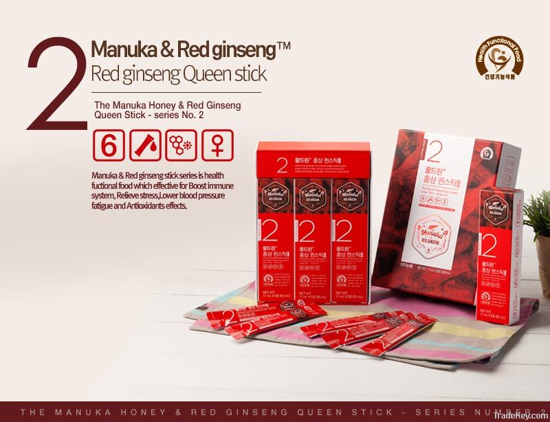 Manuka Honey blended with Korean Red Ginseng - Queen stick (5Sticks)