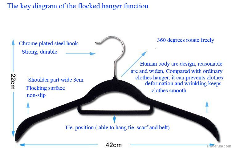 Classic black velvet suit hanger