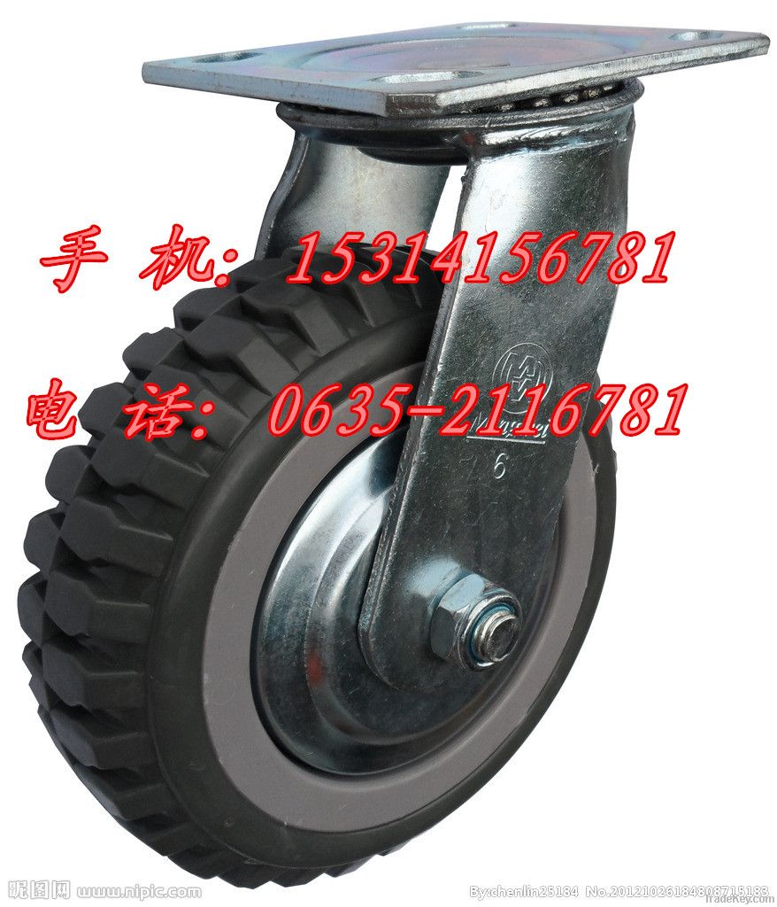 4 * 2 inch flat gray TPR directional wheel