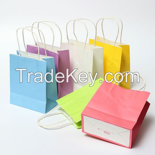 2015 Hot Sell Grocery Paper Bag with Handles use in Party and Shopping Centre