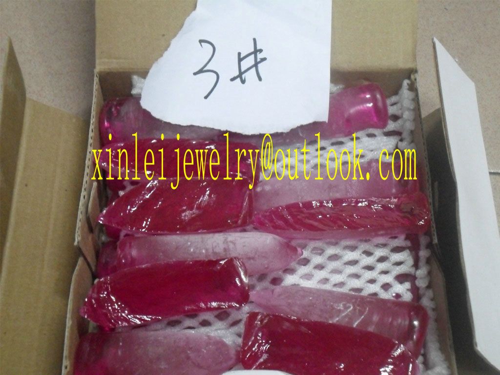 Production and wholesale synthetic Ruby material,3# color corundum material with high quality