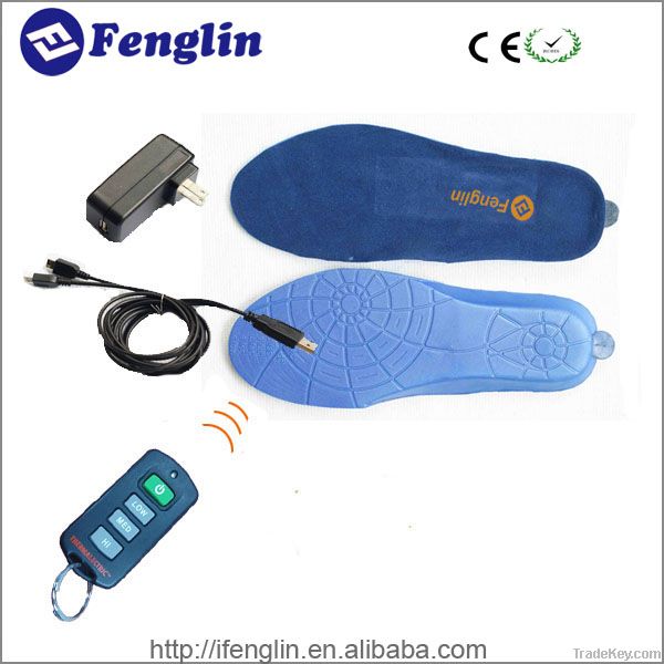 Rechargeable remote control heated insoles