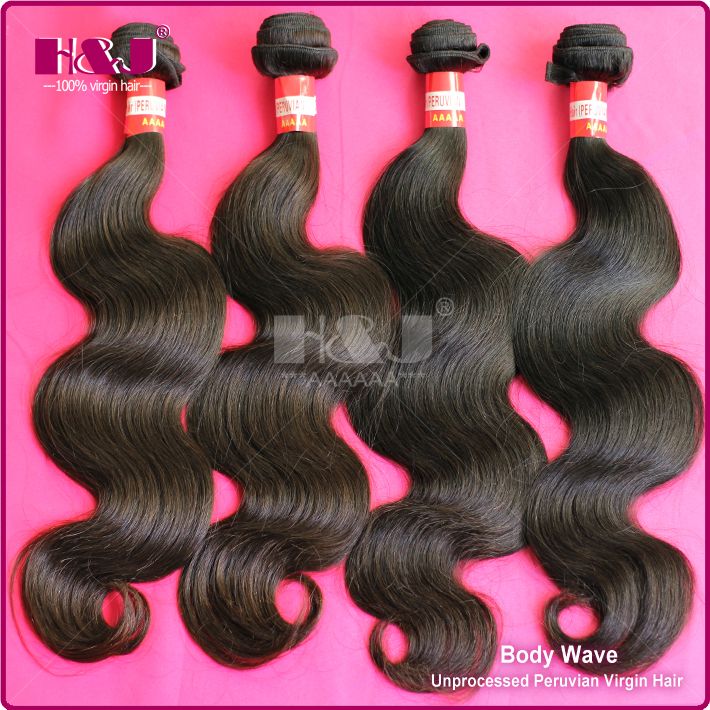 H&J shedding and tangle free remy peruvian unprocessed wholesale virgin peruvian hair weave