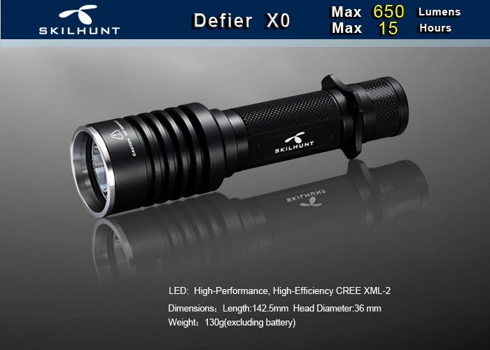 X0 Defier 650 lumens tactical led flashlight