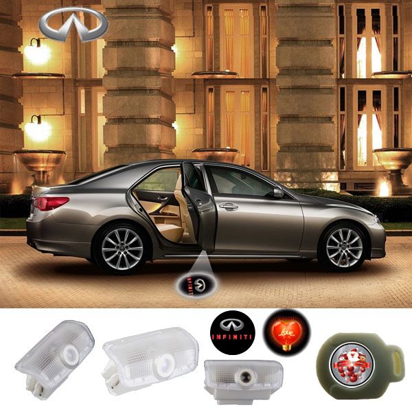 2X Latest LED Car door laser projector ghost Logo Shadow light for INFINITI