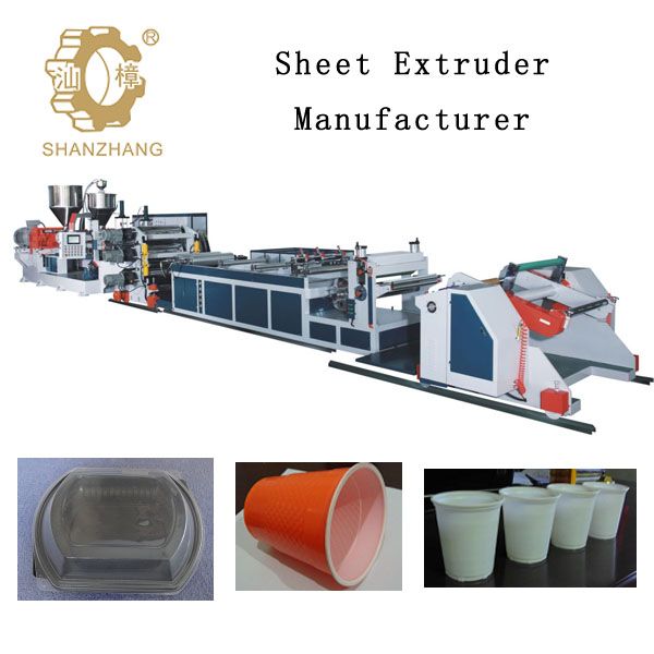 SZJP-1200 PP PS Sheet Extruder Make the Plastic Fast Food Containers