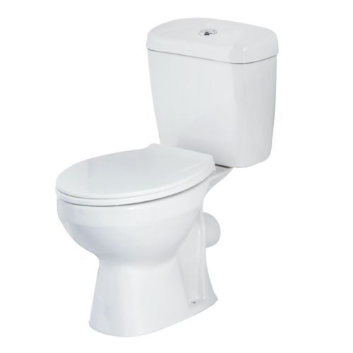White Close Coupled Bathroom Toilet Pan Cistern and Seat WC Modern Cloakroom