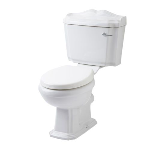 Traditional White Bathroom WC Toilet Pan Cistern + Seat Ceramic New Pottery