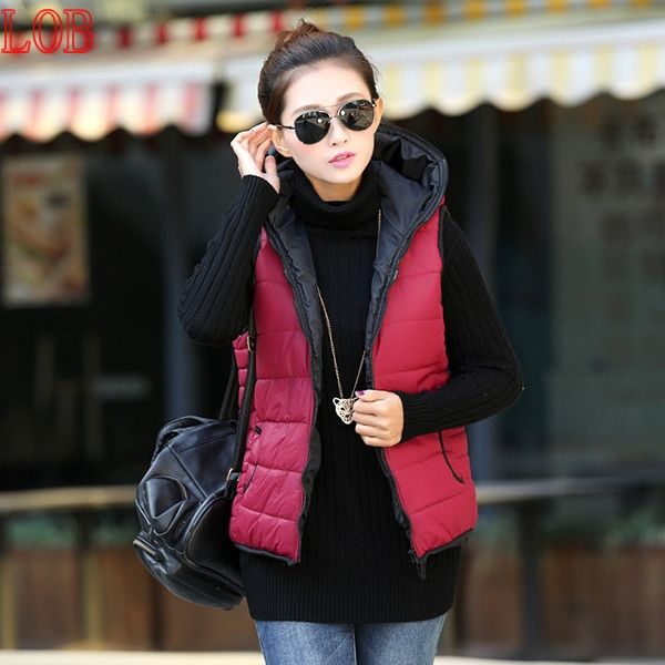spring 2014 thickening outerwear hooded patterns fashionable casual cotton women vest jacket motorcycle vest 