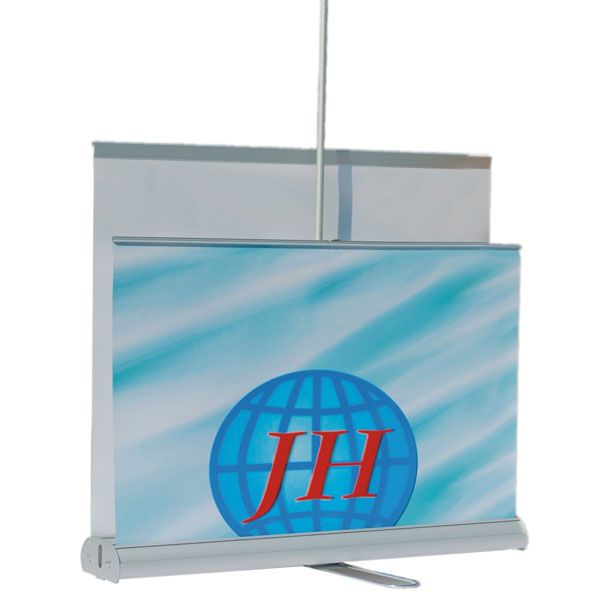 Double sided aluminum roll up banner stand