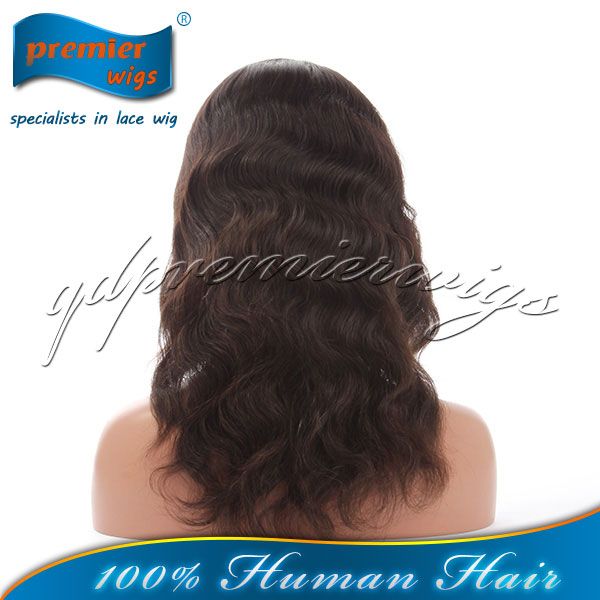 Premier hair 100% Indian remy human hair natural color natural wave  full lace wig with baby hair for black women