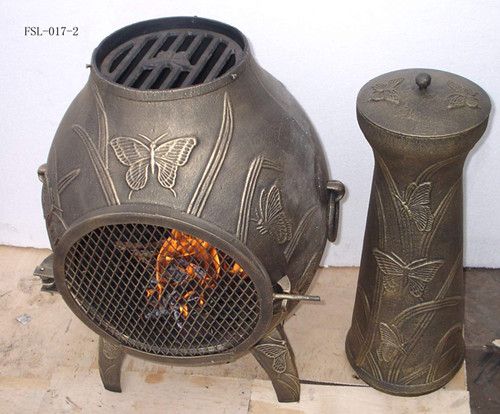 chimeneas with butterfly design