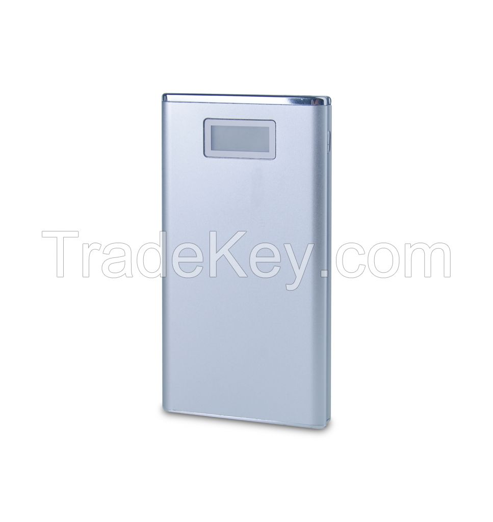 Aluminum LCD thin power bank 10500mah