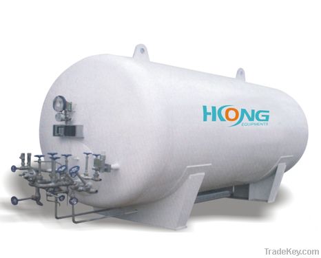 Cryogenic Storage Tank for LO2, LN2, LAr, Horizontal Type