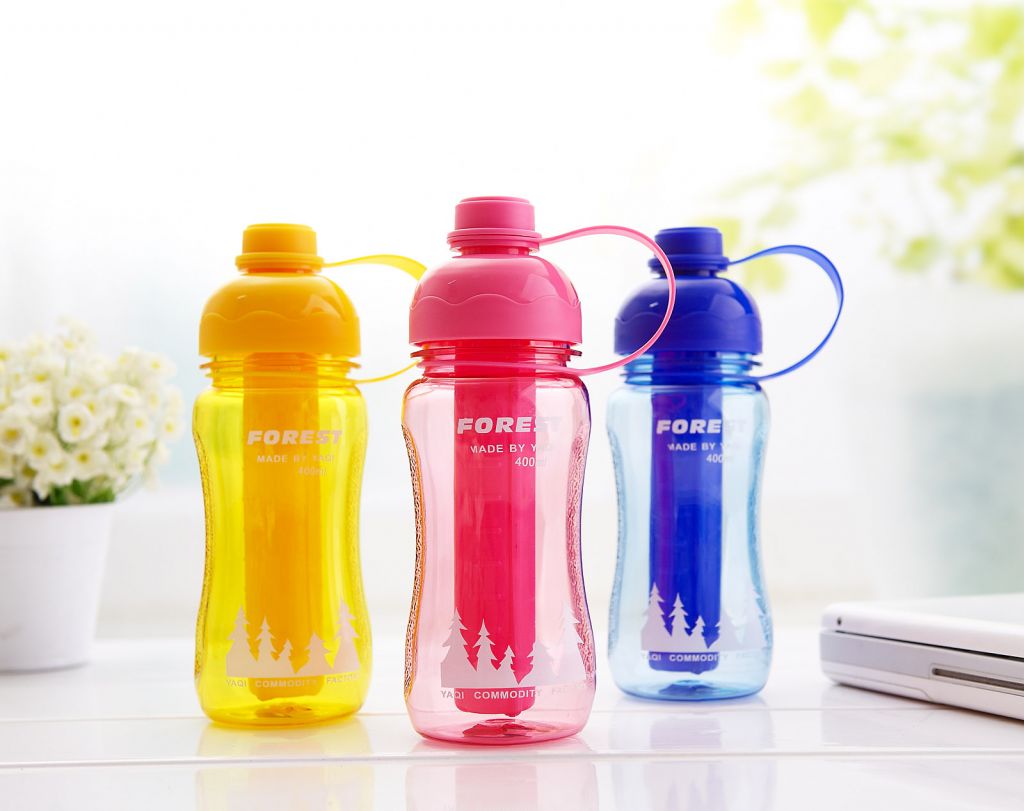 600ml ice tube bottle/plastic water bottle with freezing stick/