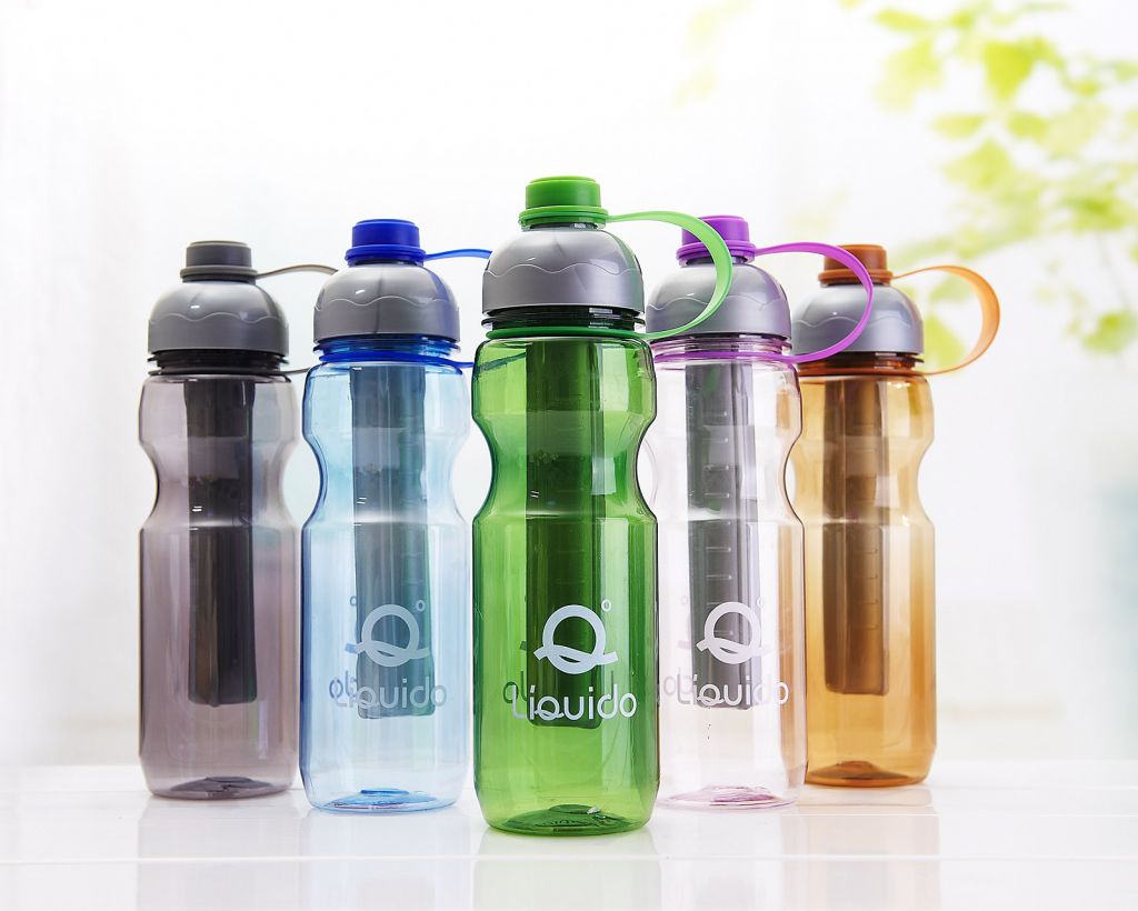 600ml ice tube bottle/plastic water bottle with freezing stick/