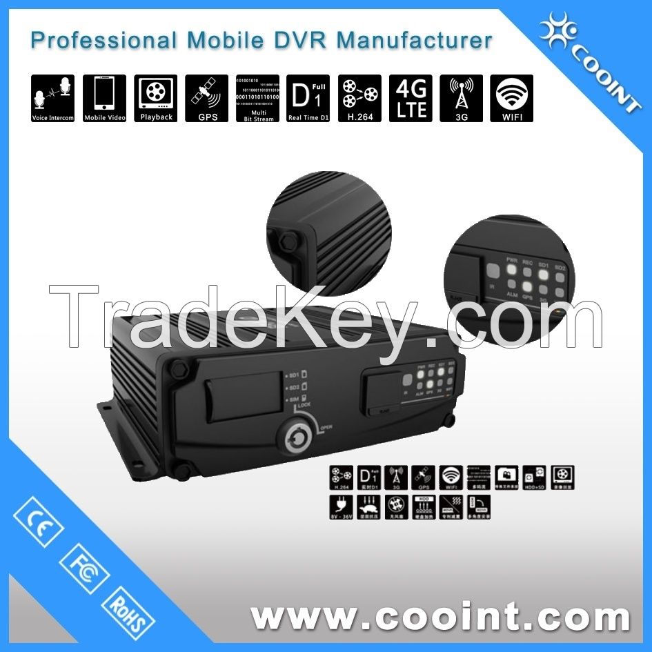 4CH 2*SD mini mobile DVR box 4D1 3G remote realtime video/ WIFI /GPS tracking for car taxi