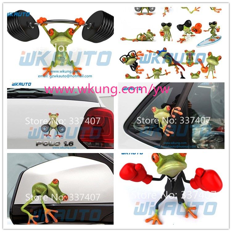 manufacturer recommend cute and new style funny frog car sticker