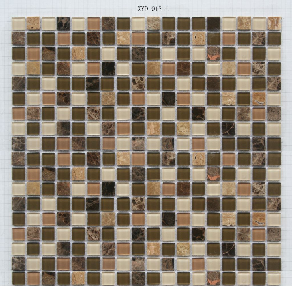 Glass mix stone mosaic for bathroom tile
