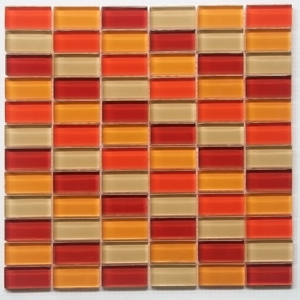 Strip glass mosaic tile for interior decoration