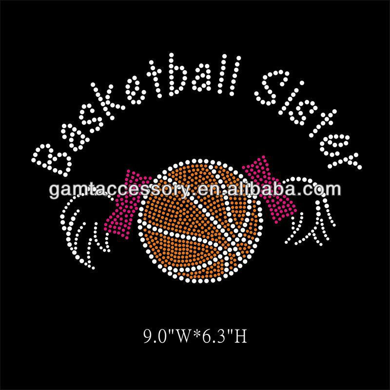 basketball rhinestone iron on transfer bling for tshirt