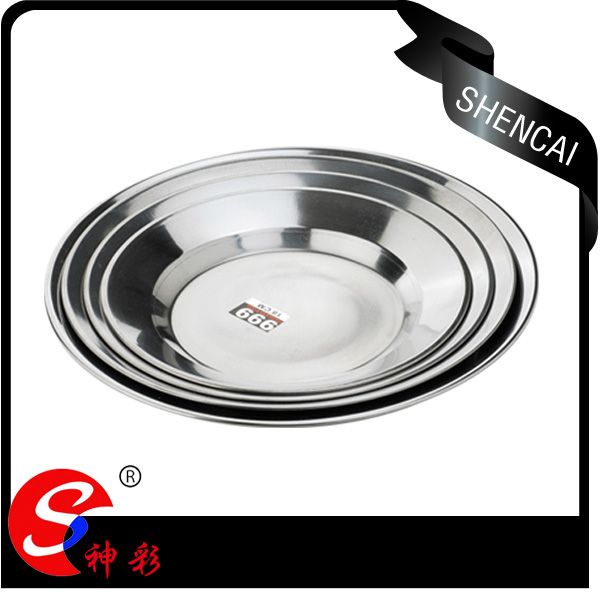 14cm-24cm Stainless Steel Soup Plate/ Round Plate/ Dinner Plate