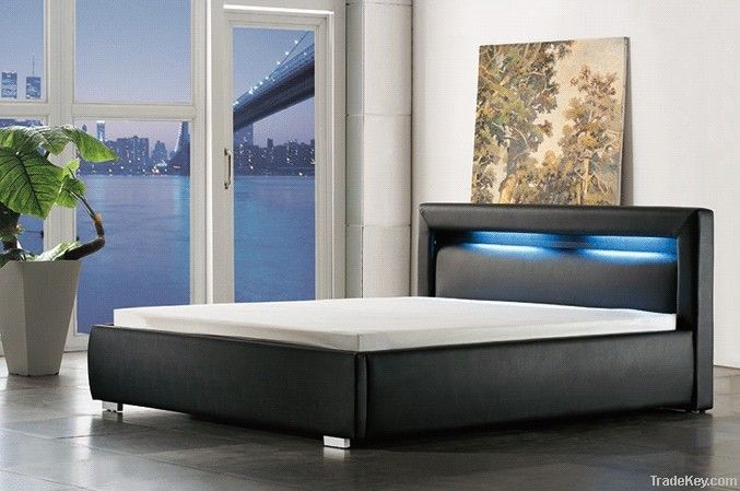 King Queen Twin size Cool Modern leather bed Frame bedroom furniture P