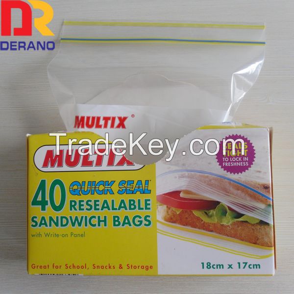 LDPE ziplock sandwich bag