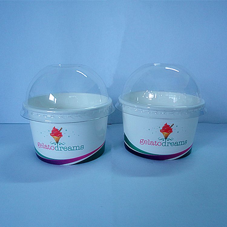 Disposable paper ice cream cups, logos can be customized