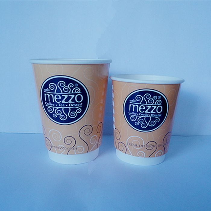 Disposable double-wall paper cup, Logos are customized