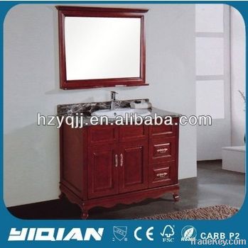 Zhejiang Europe Style Solid Wood Floor Vanity Wood Bathroom furniture