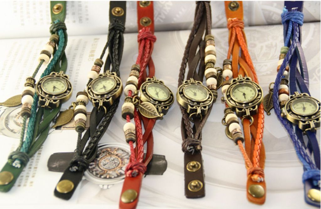 Leather Vintage Wrap Watches for Lady