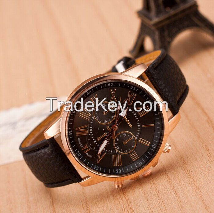  Roman Numeral LeatherQuartz Wholesale Geneva Watches