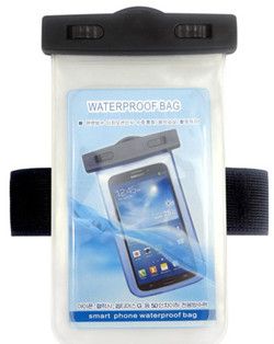 Good quality transparent  waterproof bag with armband for S4 9500