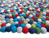 Round felt ball rug/carpet