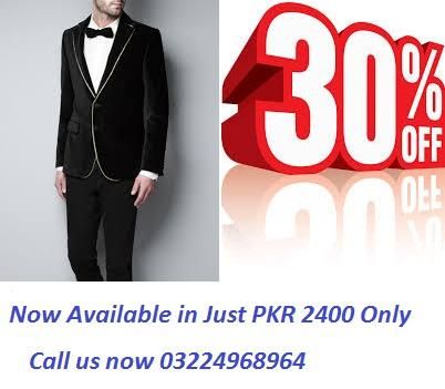 Men Black Velvet Coat in Pakistan