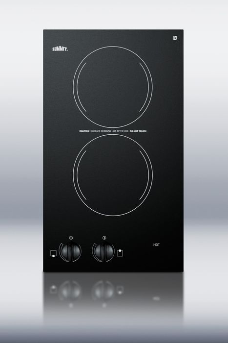 Summit CR2110 12" Smoothtop Electric Cooktop With 2 1200W Burners