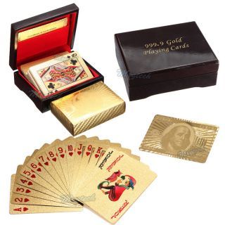Playing Cards in 24karat Gold with wooden box