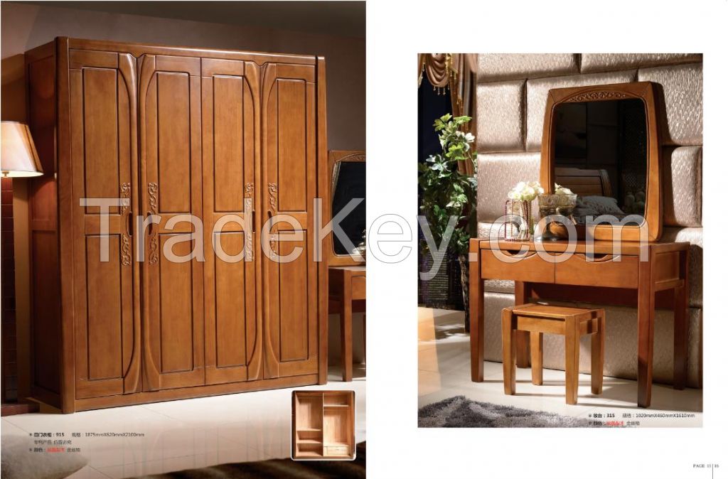 solid wood furniture, bedroom suite, drawing/dinning room suite, wardrobe, chest of drawer, bedside cabinet, bookcase, wine chest, filing cabinet, double bed , desk, tea/coffee table, dressing table, wooden arms sofa, chair, dress case book shelf , wine r