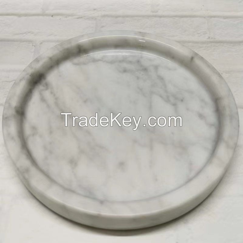 Carrara white marble fruit tray
